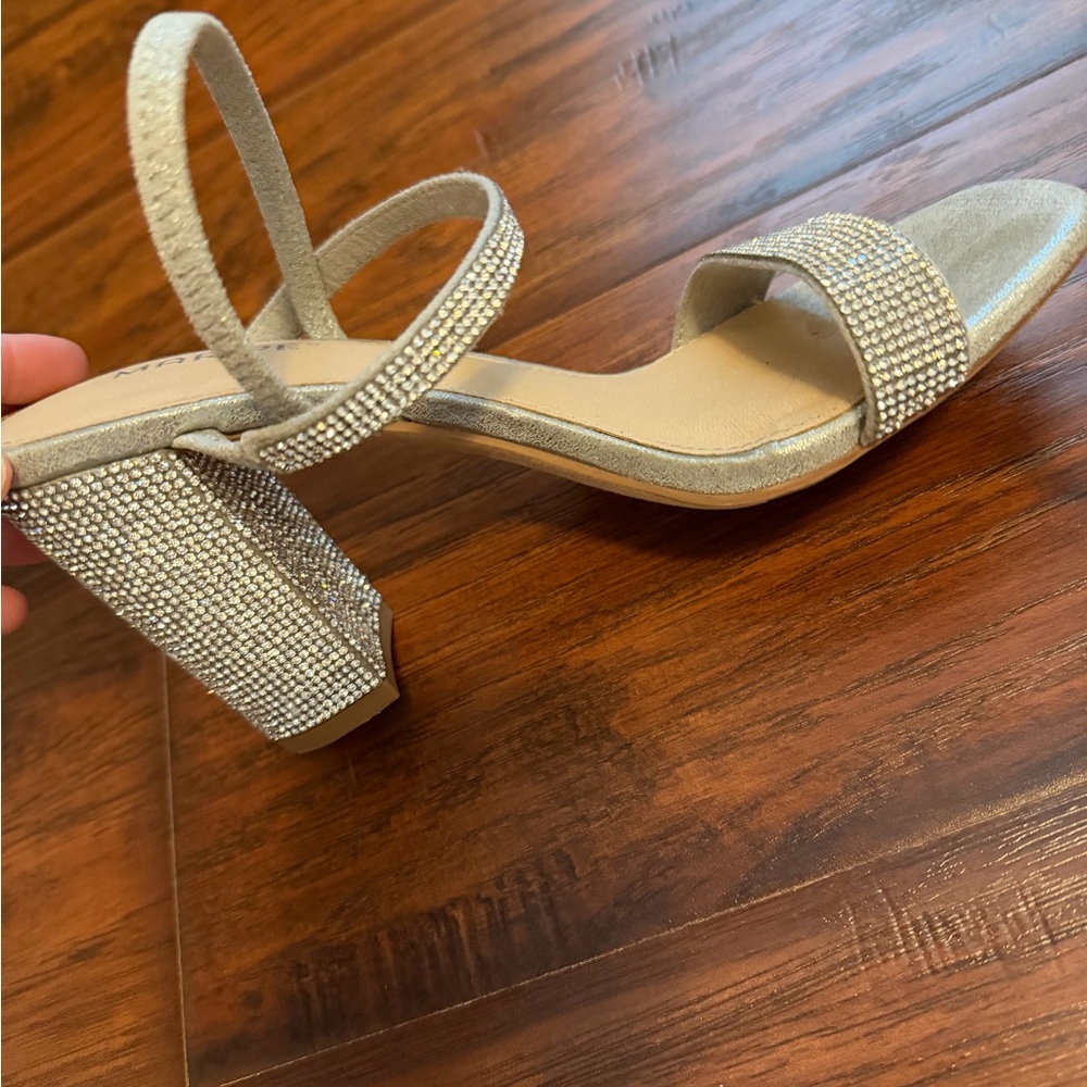 Elegant Silver Strappy Heels